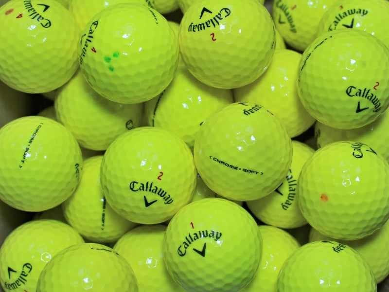 Callaway Chrome Soft Gelb Lakeballs - gebrauchte Chrome Soft Gelb Golfbälle AAA/AAAA-Qualität
