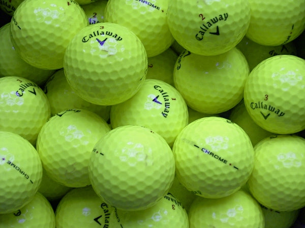 Callaway HEX Chrome+ (Plus) Gelb Lakeballs - gebrauchte HEX Chrome+ (Plus) Gelb Golfbälle AAA/AAAA-Qualität