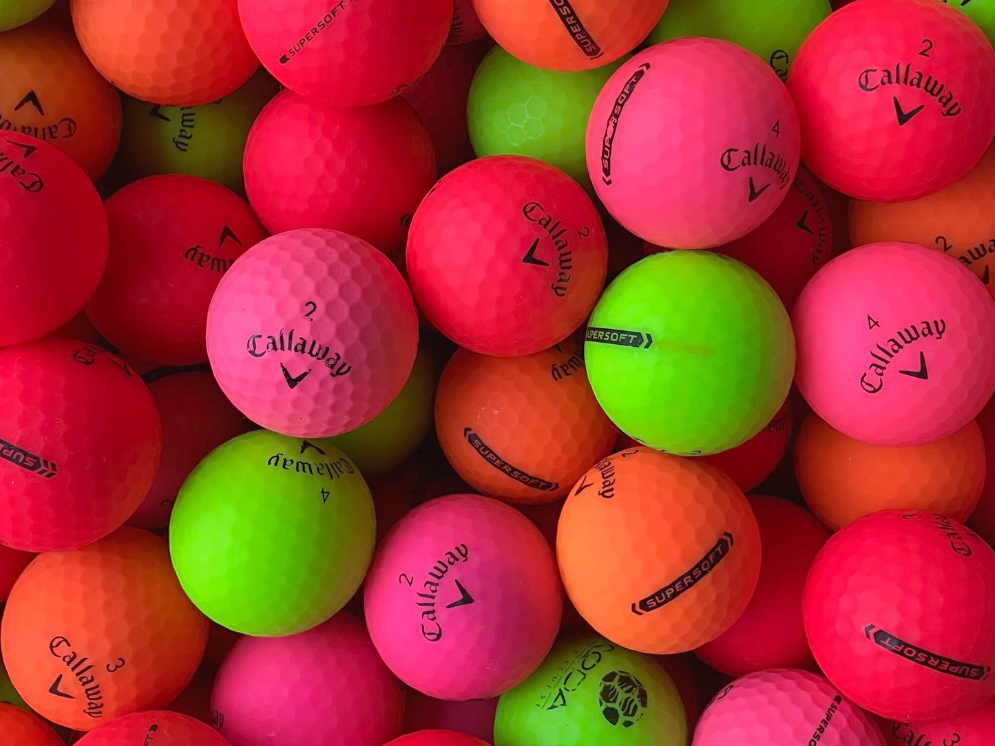Callaway Supersoft Matt Bunt Lakeballs - gebrauchte Supersoft Matt Bunt Golfbälle AAA/AAAA-Qualität