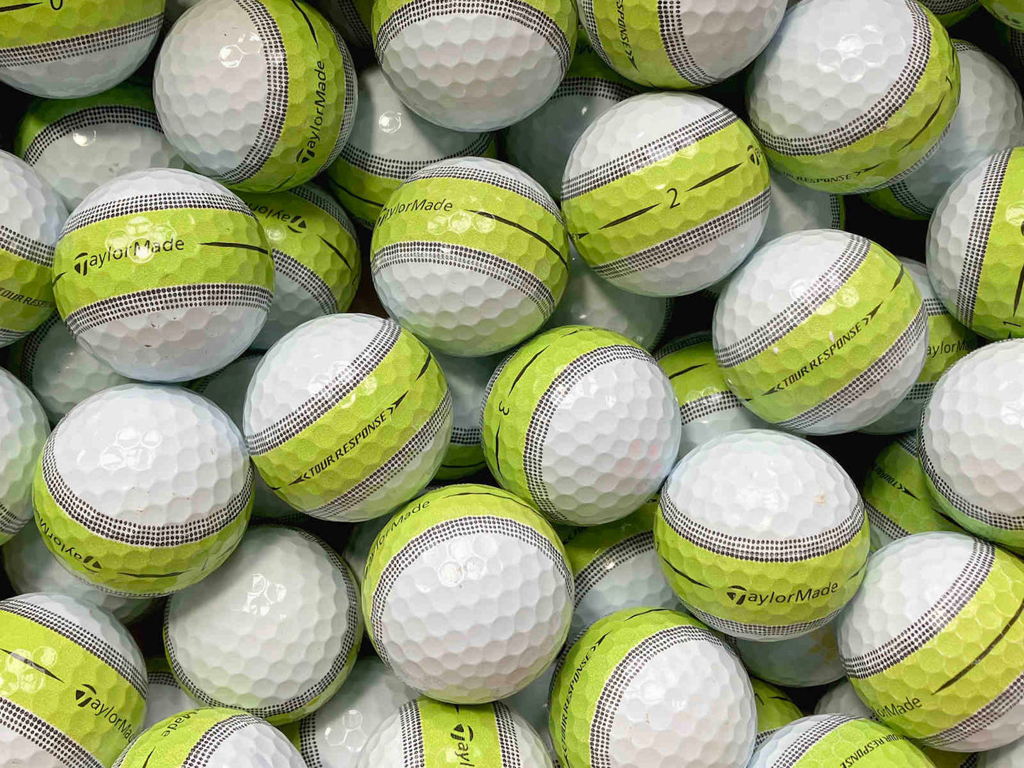 TaylorMade Tour Response Stripe Lemon Lakeballs - gebrauchte Tour Response Stripe Lemon Golfbälle AAA/AAAA-Qualität