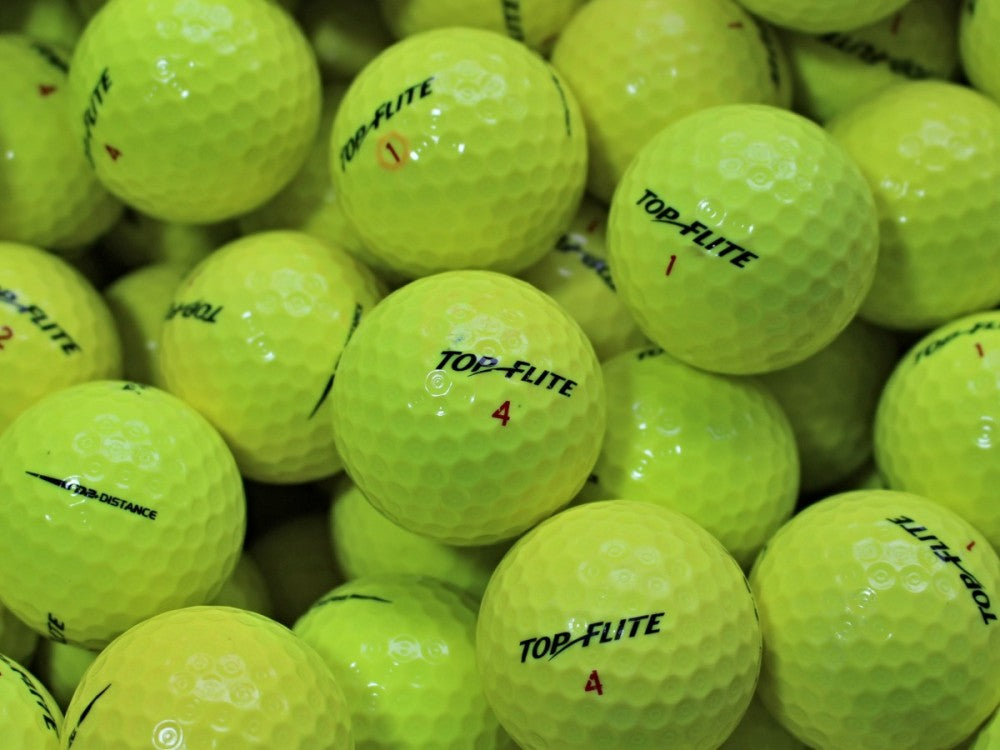 Top-Flite D2 Mix Gelb Lakeballs - gebrauchte D2 Mix Gelb Golfbälle AAA/AAAA-Qualität