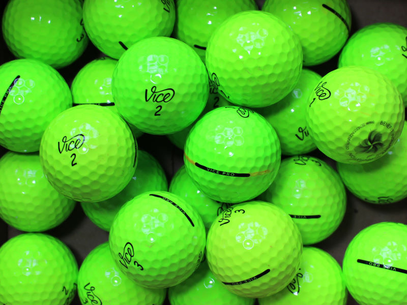 Vice Pro Neon Lime Lakeballs - gebrauchte Pro Neon Lime Golfbälle AAA/AAAA-Qualität