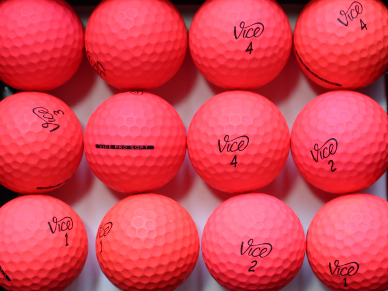 Vice Pro Soft Red Matt Lakeballs - gebrauchte Pro Soft Red Matt Golfbälle AAA/AAAA-Qualität