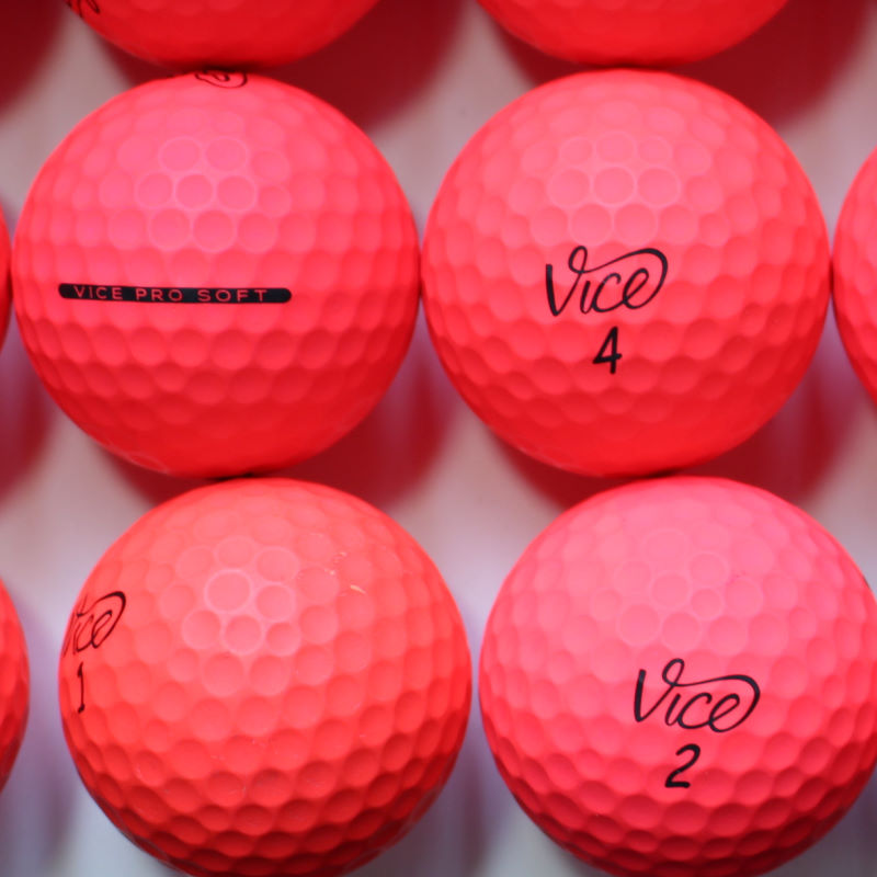 Vice Pro Soft Red Matt Lakeballs - gebrauchte Pro Soft Red Matt Golfbälle