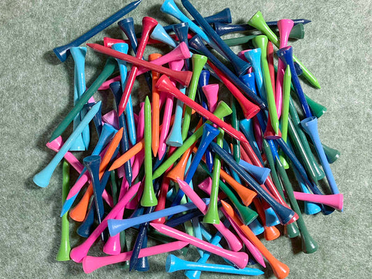 bunte Golf Tees aus Bambus 70 mm - 7,0 cm