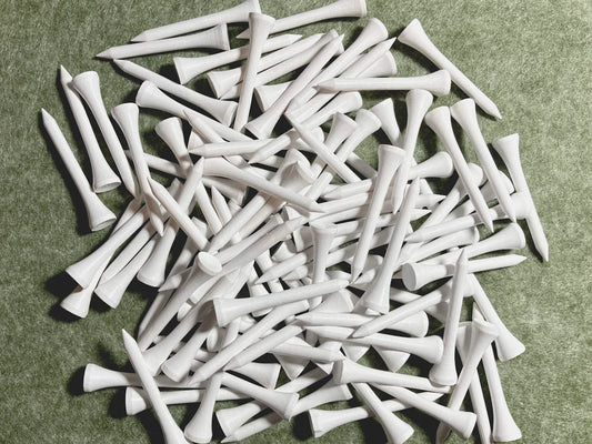 weiße Golf Tees aus Bambus 54 mm - 5,4 cm