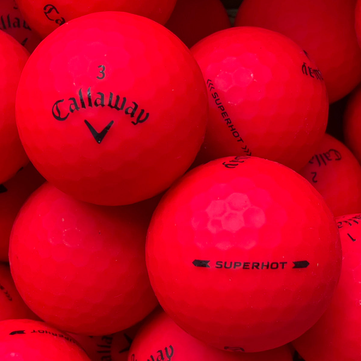 Callaway Superhot Bold Matt Rot Lakeballs - gebrauchte Superhot Bold Matt Rot Golfbälle Galerie