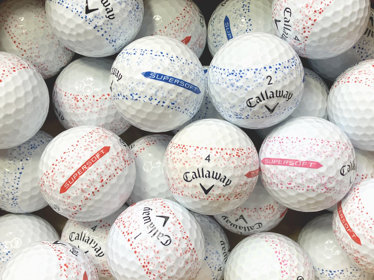 Callaway Supersoft Splatter 360 Bunt Lakeballs - gebrauchte Supersoft Splatter 360 Bunt Golfbälle AAA/AAAA-Qualität