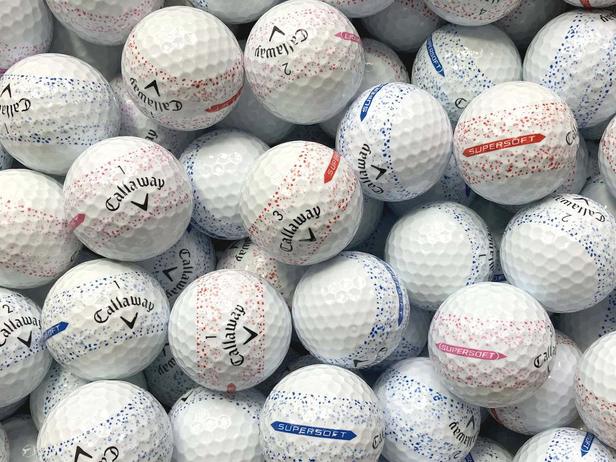 Callaway Supersoft Splatter 360 Bunt Lakeballs - gebrauchte Supersoft Splatter 360 Bunt Golfbälle AAAA-Qualität