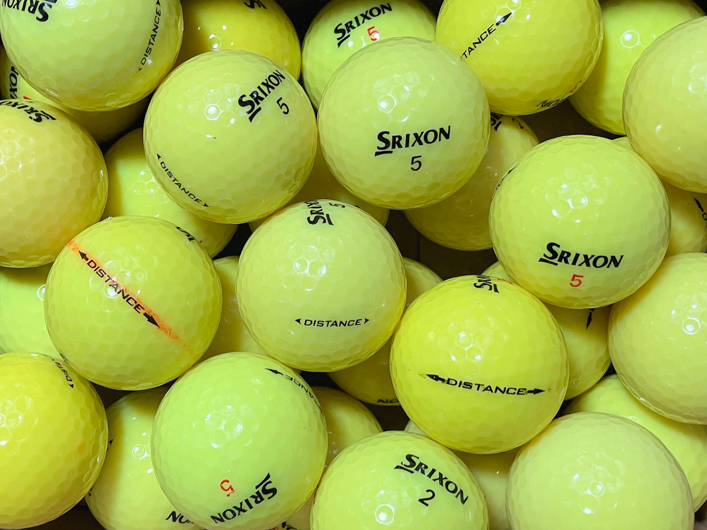 Srixon Distance Gelb Lakeballs - gebrauchte Distance Golfbälle AAA-AAAA-Qualität