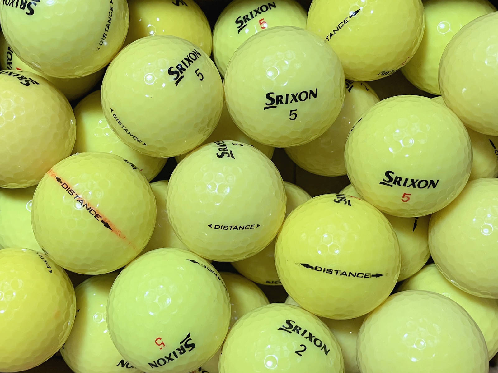 Srixon Distance Gelb Lakeballs - gebrauchte Distance Golfbälle AAA-AAAA-Qualität