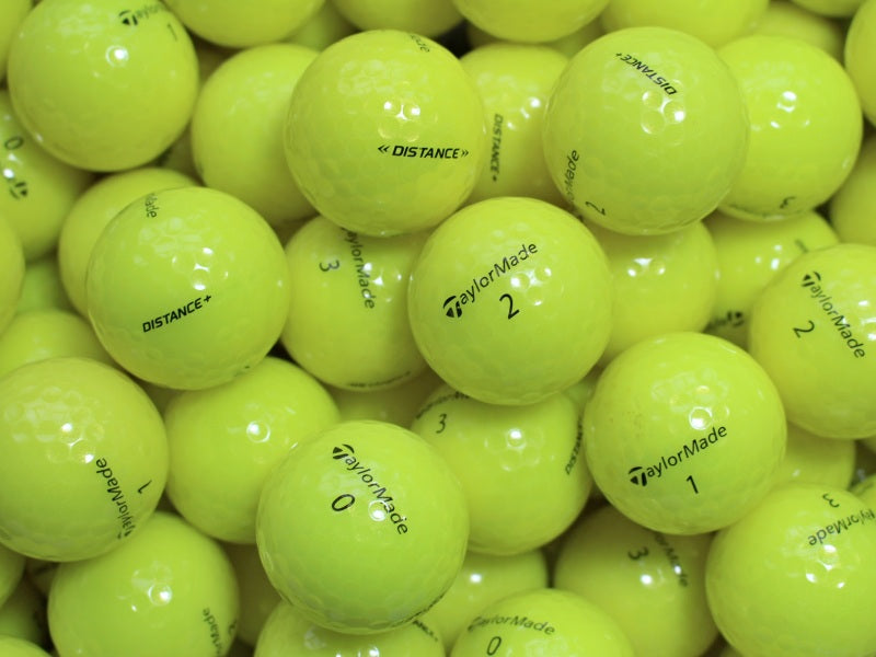 TaylorMade Distance(+) Gelb Lakeballs - gebrauchte Distance(+) Gelb Golfbälle AAA/AAAA-Qualität