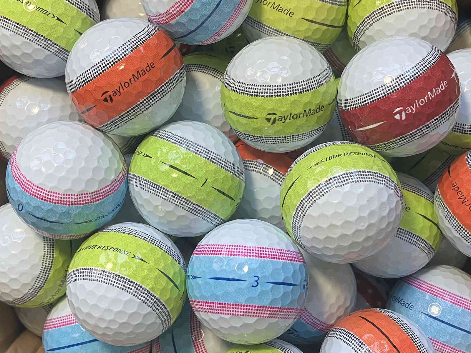 TaylorMade Tour Response Stripe Mix Lakeballs - gebrauchte Tour Response Stripe Mix Golfbälle AAAA-Qualität