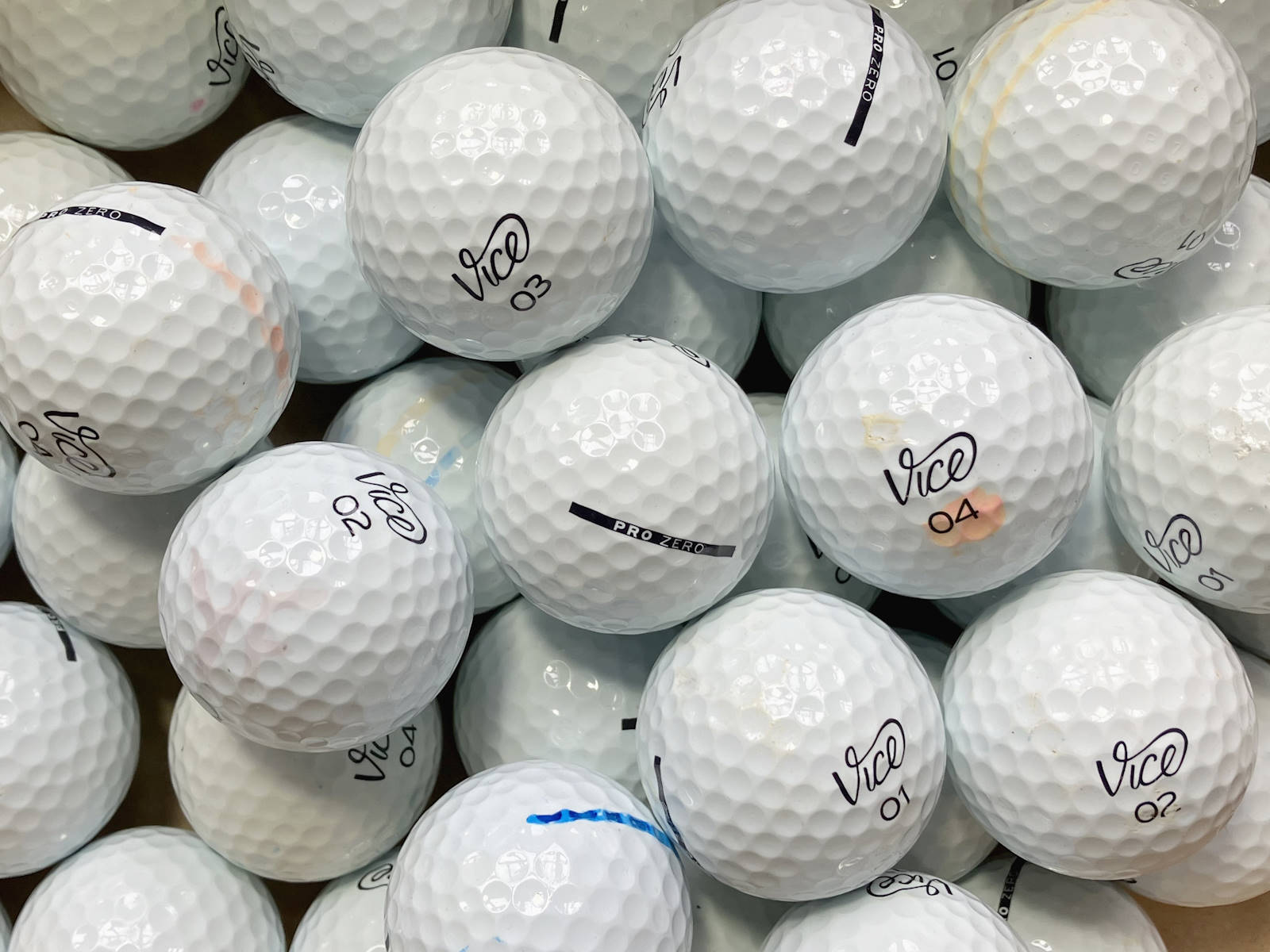 Vice Pro Zero Lakeballs - gebrauchte Pro Zero Golfbälle AA/AAA-Qualität